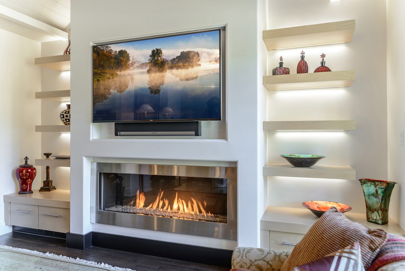 Install A Tv Over Fireplace, Flat Screen Above Gas Fireplace