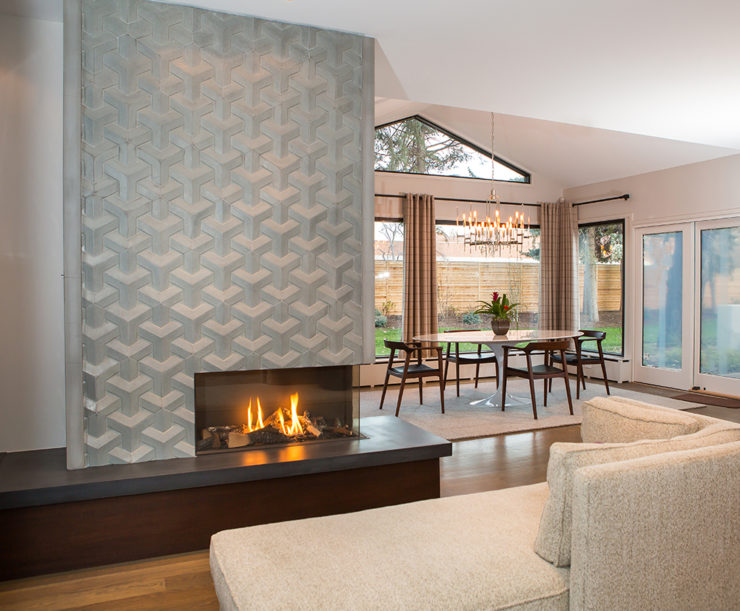 Contemporary Two-sided fireplace