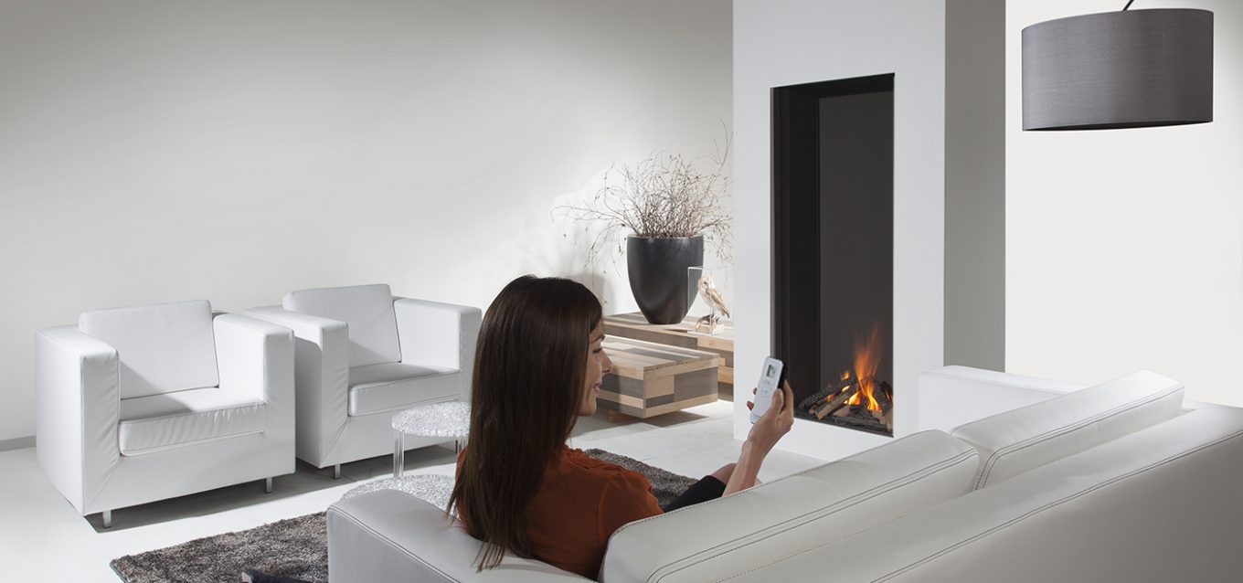 Add wow! to any room with the Sky vertical direct vent gas fireplace from Element4. Over 5 feet tall with complete flame control via remote control.