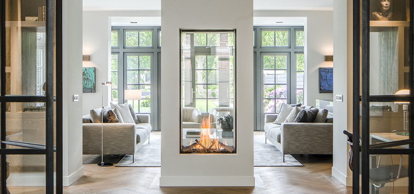 Add wow! to any room with the Sky T vertical direct vent gas fireplace from Element4. Over 5 feet tall and see-through. A bold