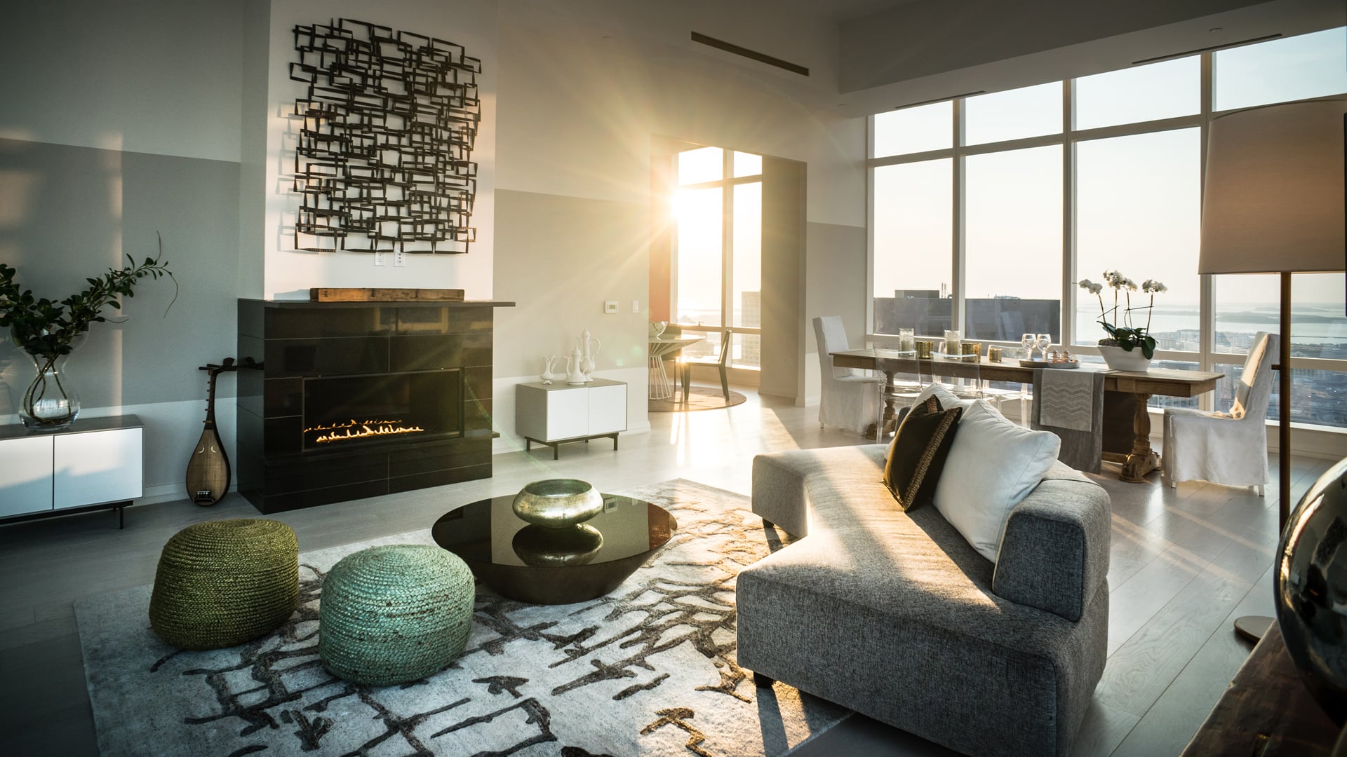 Millennium Tower Boston Tour The Penthouse And Modern Gas Fireplace