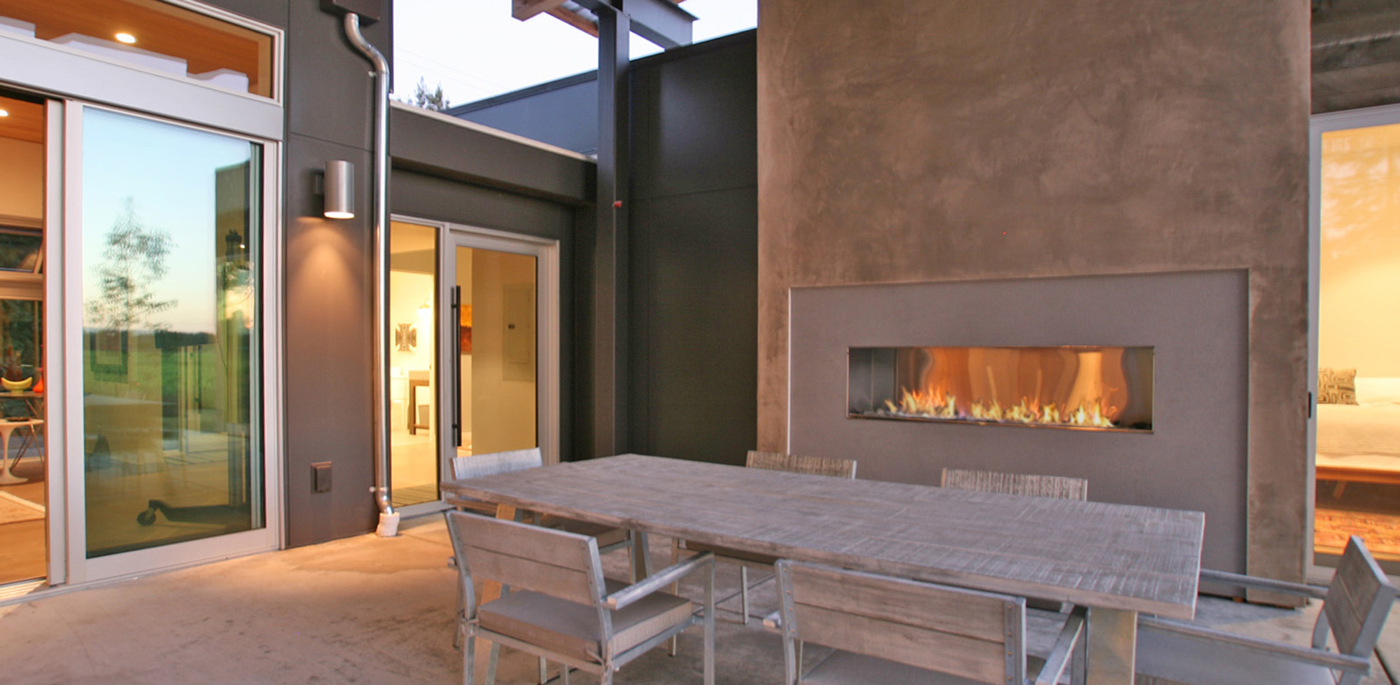 J Series By European Home Modern Outdoor Gas Fireplace Linear J Series M1 Single Sided Outdoor Gas Fireplace Installations